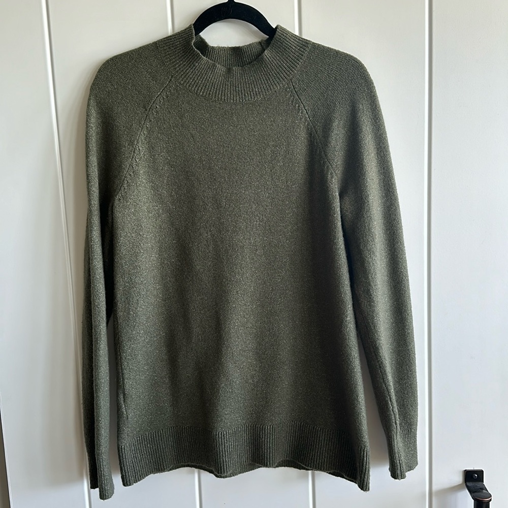LOFT Olive Green Mock Neck Sweater